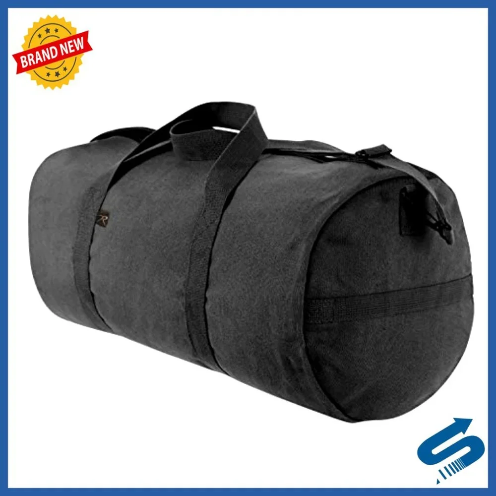 Heavy-Duty Canvas Duffle Bag Rugged Travel Gym Gear Equipment Shoulder Strap